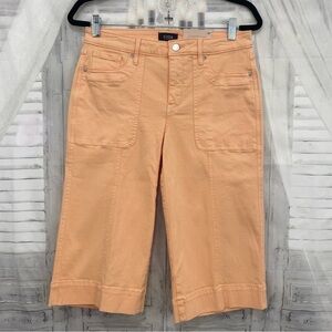 NYDJ Size 8P 8 Petite Melon Orange Crop Capri Denim Jeans Mid Rise 17.5" Inseam